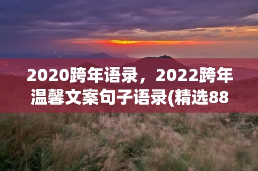 2020跨年语录，2022跨年温馨文案句子语录(精选88句)