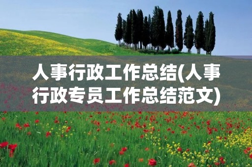 人事行政工作总结(人事行政专员工作总结范文)