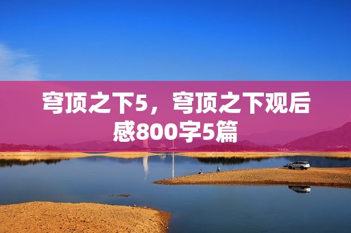 穹顶之下5，穹顶之下观后感800字5篇