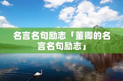 名言名句励志「董卿的名言名句励志」