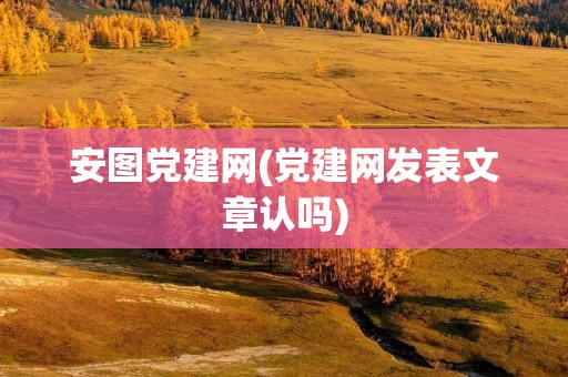 安图党建网(党建网发表文章认吗)