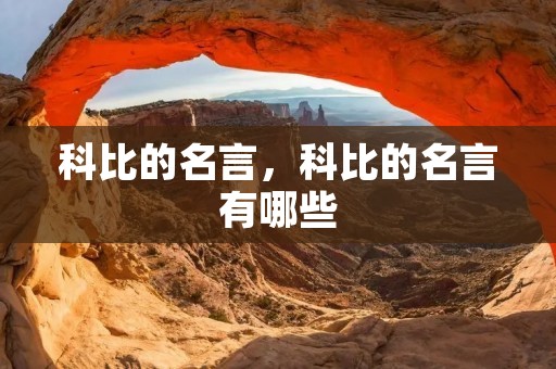科比的名言，科比的名言有哪些
