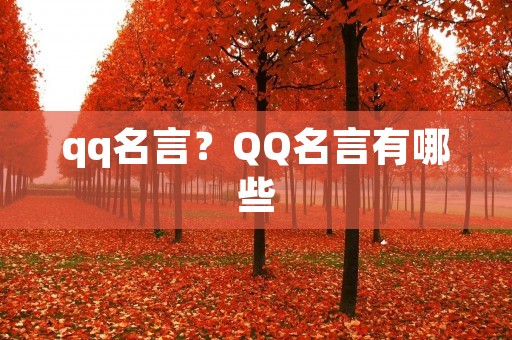 qq名言？QQ名言有哪些