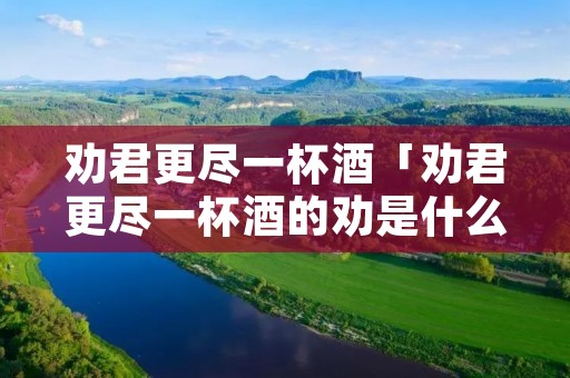劝君更尽一杯酒「劝君更尽一杯酒的劝是什么意思」