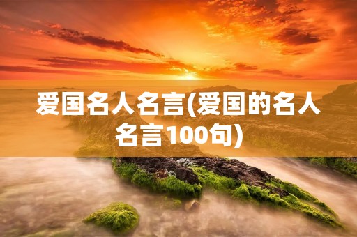 爱国名人名言(爱国的名人名言100句)