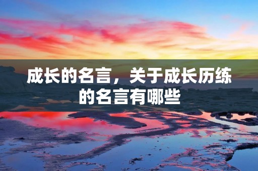 成长的名言，关于成长历练的名言有哪些