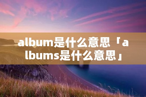 album是什么意思「albums是什么意思」