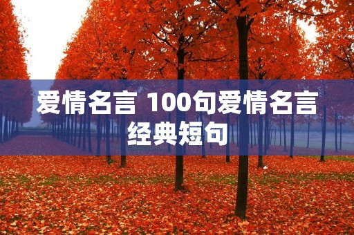 爱情名言 100句爱情名言经典短句