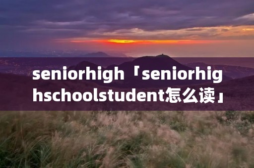 seniorhigh「seniorhighschoolstudent怎么读」