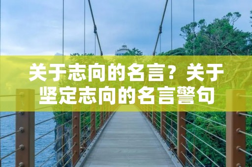 关于志向的名言？关于坚定志向的名言警句