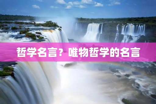 哲学名言？唯物哲学的名言