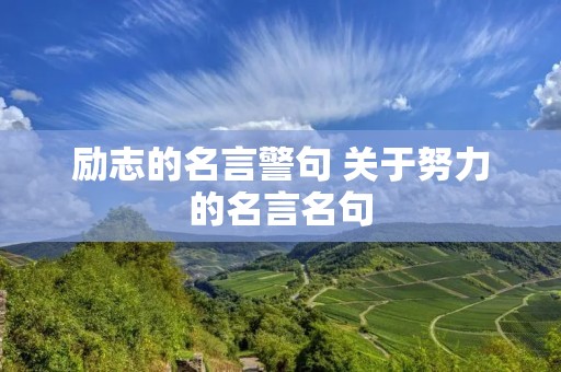 励志的名言警句 关于努力的名言名句 励志的名言警句 关于努力的名言名句