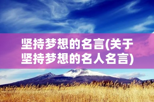 坚持梦想的名言(关于坚持梦想的名人名言)