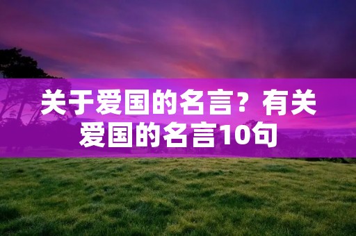 关于爱国的名言?有关爱国的名言10句