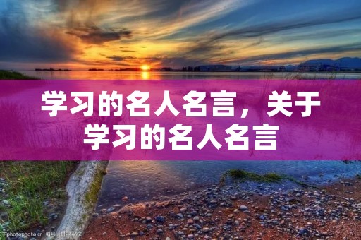 学习的名人名言,关于学习的名人名言