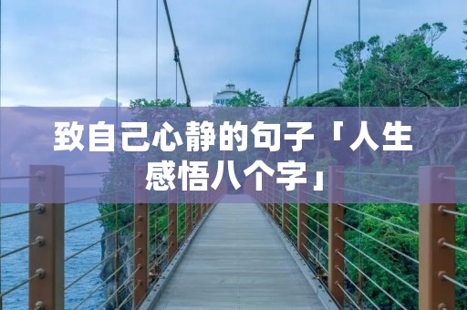 致自己心静的句子「人生感悟八个字」