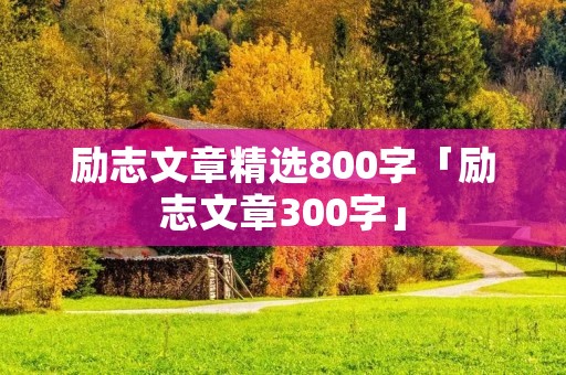 励志文章精选800字「励志文章300字」