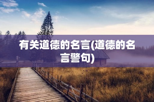 有关道德的名言(道德的名言警句)