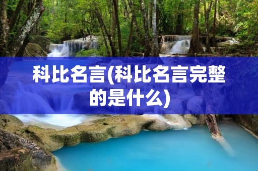 科比名言(科比名言完整的是什么)