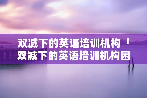 双减下的英语培训机构「双减下的英语培训机构困境」