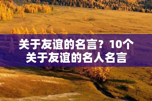 关于友谊的名言?10个关于友谊的名人名言 关于友谊的名言?10个关于友谊的名人名言