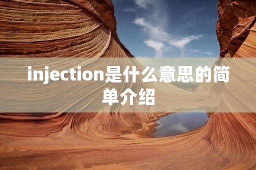 injection是什么意思的简单介绍