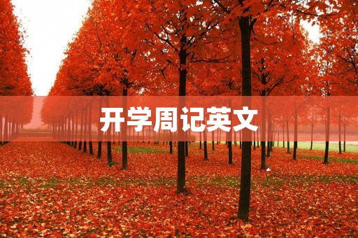 开学周记英文