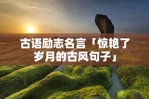 古语励志名言「惊艳了岁月的古风句子」