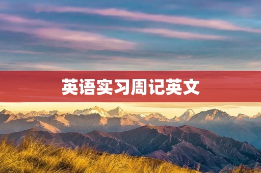 英语实习周记英文