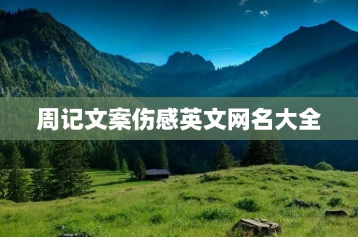 周记文案伤感英文网名大全