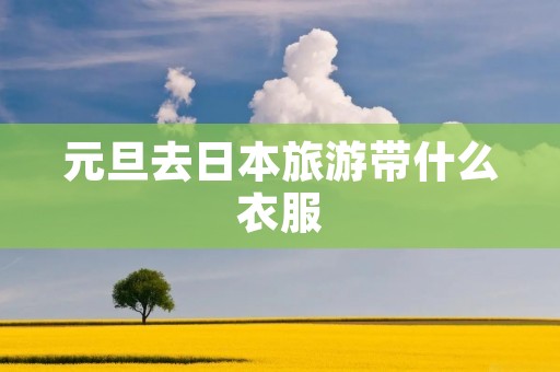 元旦去日本旅游带什么衣服