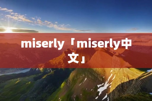 miserly「miserly中文」
