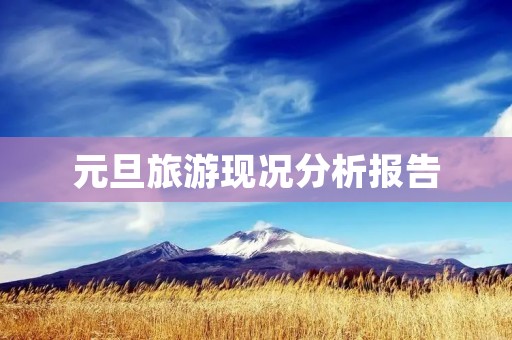 元旦旅游现况分析报告