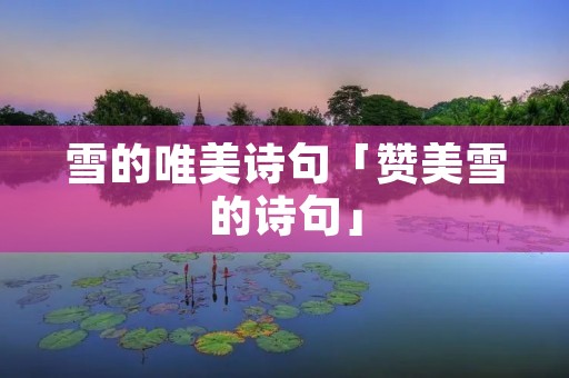 雪的唯美诗句「赞美雪的诗句」