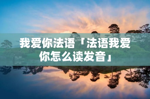 我爱你法语「法语我爱你怎么读发音」