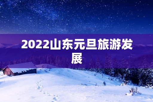2022山东元旦旅游发展