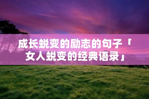 成长蜕变的励志的句子「女人蜕变的经典语录」