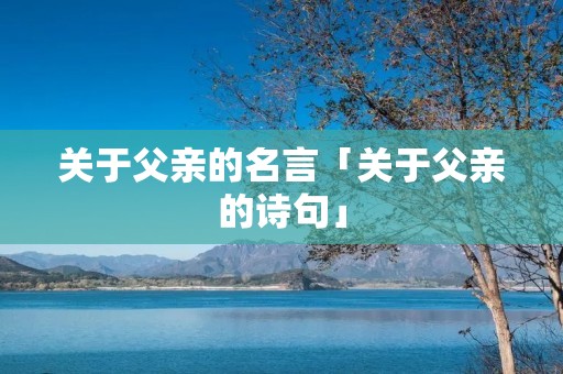 关于父亲的名言「关于父亲的诗句」 关于父亲的名言「关于父亲的诗句」