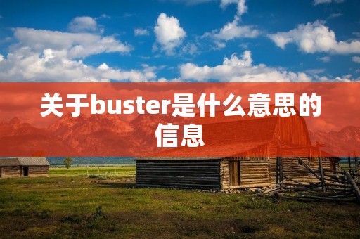 关于buster是什么意思的信息
