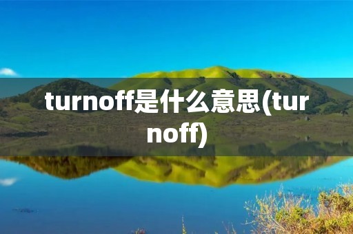 turnoff是什么意思(turnoff)