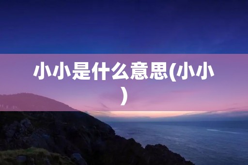 小小是什么意思(小小)