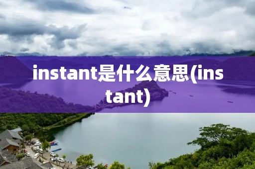instant是什么意思(instant)