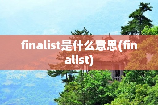 finalist是什么意思(finalist)