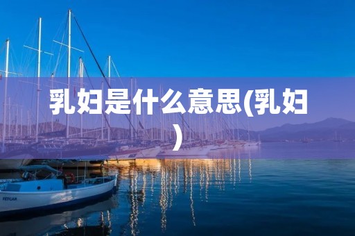乳妇是什么意思(乳妇)