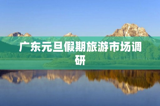 广东元旦假期旅游市场调研