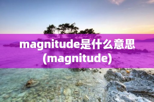 magnitude是什么意思(magnitude)