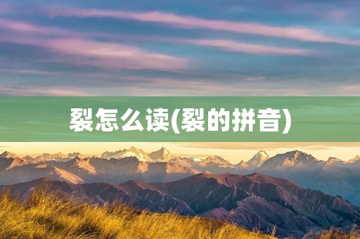 裂怎么读(裂的拼音)