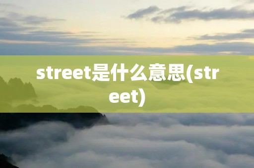 street是什么意思(street)