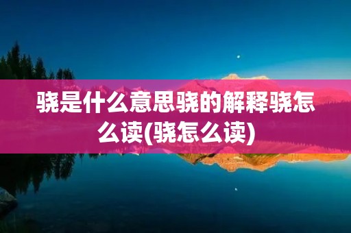 骁是什么意思骁的解释骁怎么读(骁怎么读)