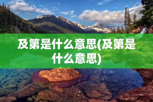 及第是什么意思(及第是什么意思)